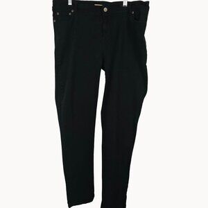 Womens Slim Fit High Waist Plain Solid Black Denim Jeans Goth Emo Judy Blue 1X